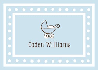 White Dotted Border Blue Flat Enclosure Card