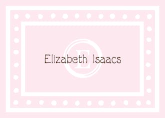 White Dotted Border Pink Flat Enclosure Card