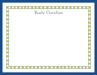 Lime Checked Border & Blue Edge Flat Note