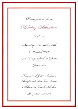 Double Borders Red & Gold Invitation