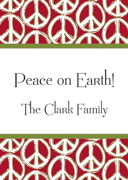 Peace Signs Red & Green Flat Enclosure Card