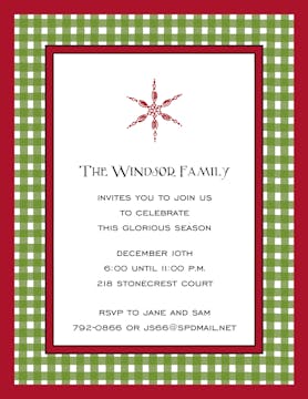Gingham Red & Green Invitation