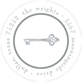 Simple White And Silver Round Return Address Label