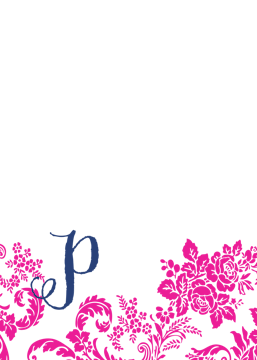 Pink Flourish Posh with Navy Ink Invitation