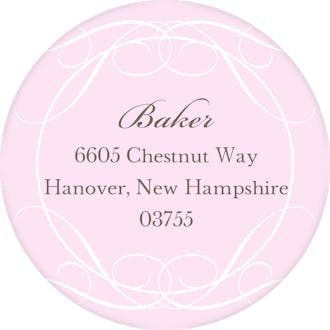 Baby of Mine Baby Pink Round Address Label