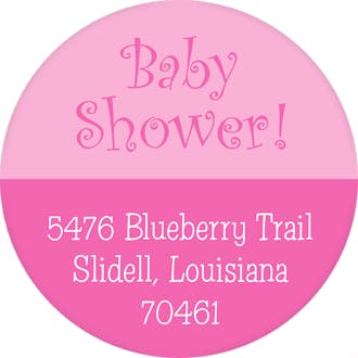 Baby Bug Pink Round Address Label