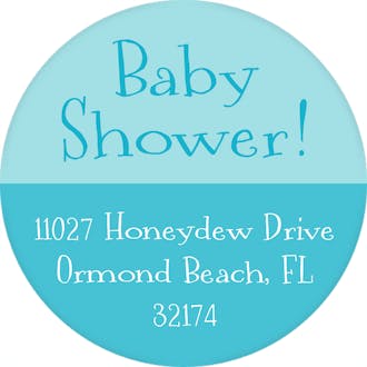 baby Buggy Pool Round Address Label