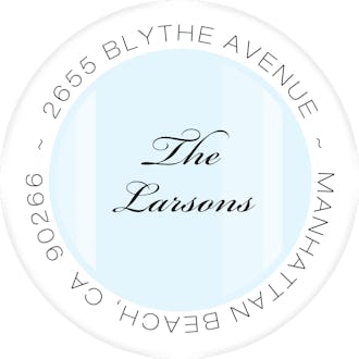 Introducing Baby Blue Round Address Label