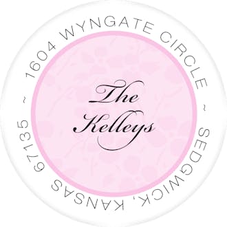Introducing Baby - Pink Round Address Label