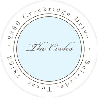 Just Perfect Baby Blue Round Address Label