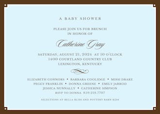 Simple Frame Wide Baby Blue Invitation