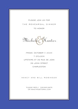 Elegance Cobalt Invitation