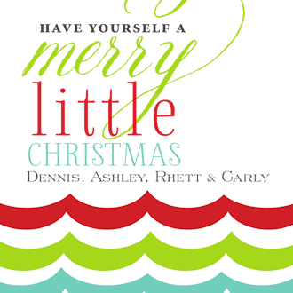 Merry Little Christmas Folded Square Enclosure Card