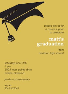 Graduation Invitation - Mustard