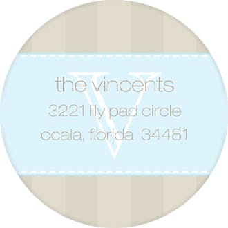 Wonderful Wishes Baby Blue Round Address Sticker