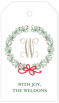 Traditional Wreath Hanging Gift Tag