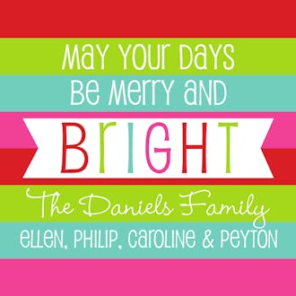Merry and Bright Square Enclosure Card