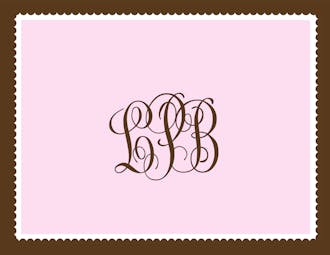Scallop Border Color Pink Folded Note