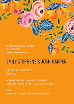 Rose of Spring Clementine Invitation