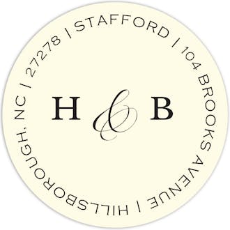 Simple Space Ivory Round Address Label