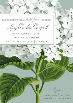 Hydrangea Sage Invitation