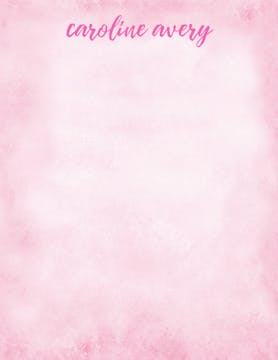 Watercolor Pink Flat Note