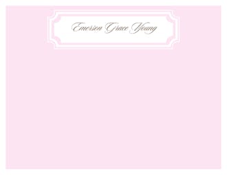 Frame My Name Baby Pink Flat Note