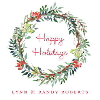 Vine Wreath Flat Enclosure Card  |SQ