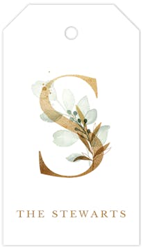 Gold Leaf Alphabet Hanging Gift Tag