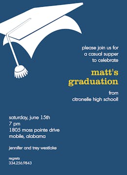 Graduation Invitation - Navy