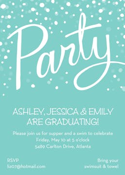 Party Turquoise Invitation