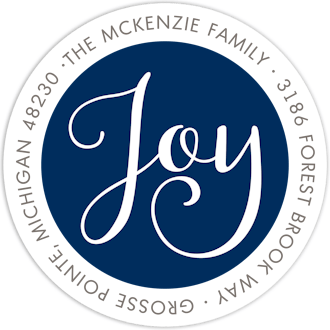 Simply Joy Navy Round Address Label