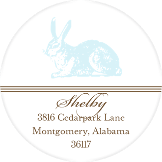 Spring Hare Powder Round Address Label