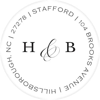 Simple Space White Round Address Label