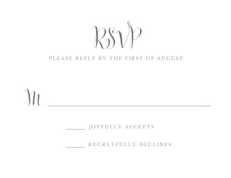 Wedding Wreath Grey Reply Card