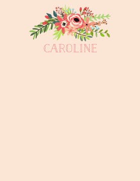 Coral Bouquet Peachy Flat Note