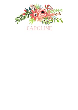 Coral Bouquet White Notepad