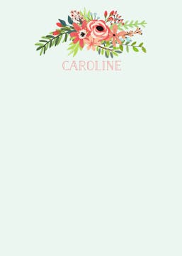 Coral Bouquet Mint Notepad