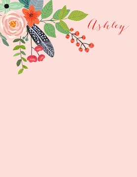 Feather & Flowers Blossom Notepad