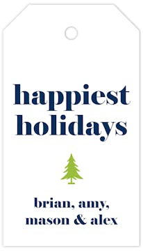 Happiest Holidays Hanging Gift Tag