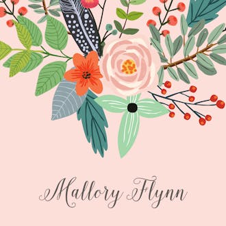 Feather & Flower Blossom Enclosure Card