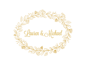 Floral Wreath Gold Folded Note