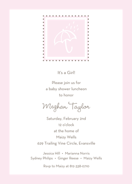 Shower of Blessings Baby Pink Invitation