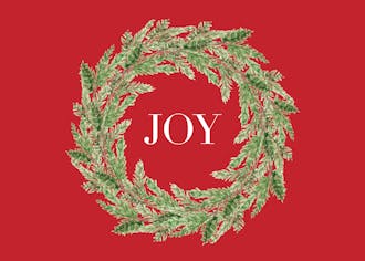 Evergreen Wreath Folded Holiday Greeting Card