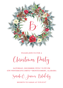 Holiday Wreath Invitation