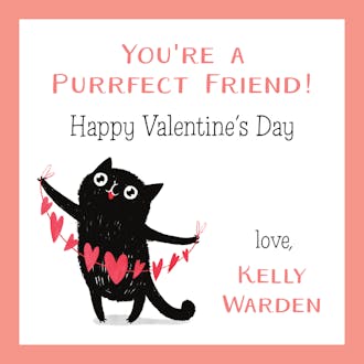 Purrfect Kitty Valentine Sticker