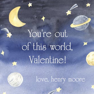 Outer Space Valentine Sticker