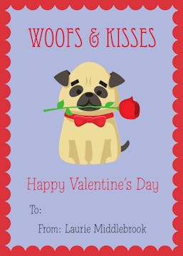 Woofs & Kisses Valentine Sticker