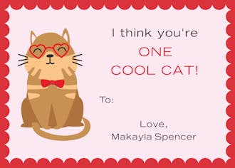 Cool Cat Kitty Valentine Sticker
