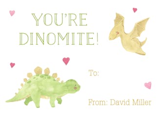 Dinomite Dinosaur Valentine Sticker